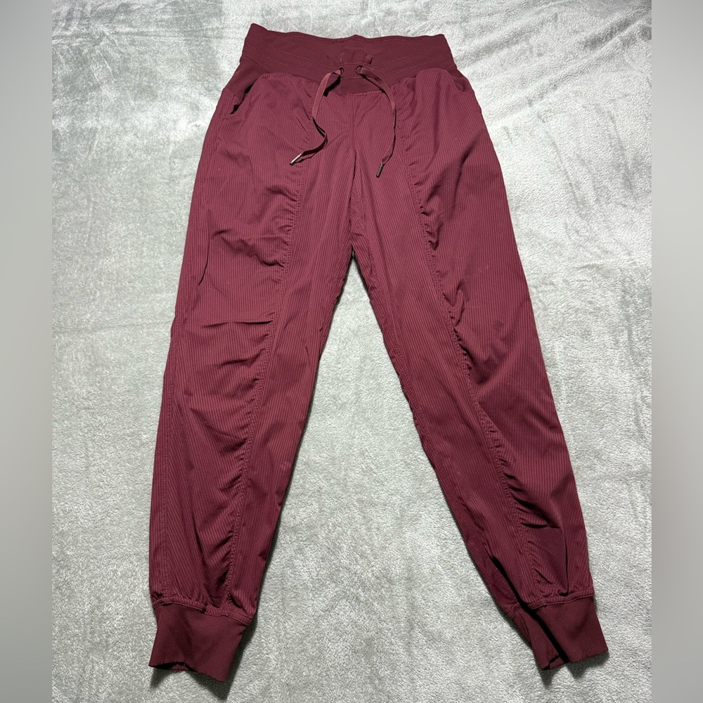 Lululemon Dance Studio Jogger Pants Womens 6 Red Merlot Unlined Full Length